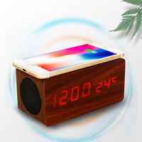 Réveil pour enfants avec haut-parleur Bluetooth et chargeur sans fil pour le bureau et le salon, design moderne