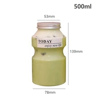 500ml jetable lait thé bouteille canettes pour boissons café conteneur vide yaourt Milkshake boisson emballage jus bocaux en plastique