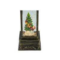Lanterne à cordes à motif de Noël, scène d'arbre de Noël, globe à eau et à neige, lanterne à eau tournante, lumière LED pour Noël