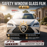 Película tintada para coche FYL con control remoto, película tintada para ventanas de coche, película de seguridad transparente para edificios, UV99 IRR60%, protección solar UV99%, bloqueo UV UV99