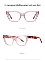 Nouvelles lunettes anti-lumière bleue hexagonales pour femmes, monture en acétate, petites lunettes de mode, vente en gros