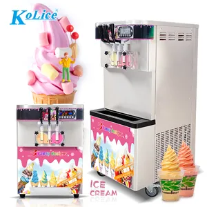 Kolice ETL CE Rohs All 304 Stainless Steel Shell 3 Flavors Frozen Yogurt Ice Cream Machine