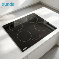 Estufa de Cocina Eléctrica de Inducción con Pantalla Táctil de 4 Placas Infrarrojas, Estilo Europeo, de Fábrica Xunda, Venta al Por Mayor