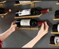 Support mural de luxe rustique pour cave à vin, Vintage, support de cuisine, étagère flottante pour bouteilles de vin, support mural pour vin