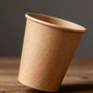 แก้วกาแฟกระดาษคราฟท์แบบใช้แล้วทิ้งสำหรับส่งออก ขนาด 16 ออนซ์ 12 ออนซ์ พิมพ์ลายฟอยล์สีทอง รีไซเคิลได้ ผลิตจากเยื่อชานอ้อย 100% - Product Image 2
