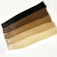 Fournisseur chinois Alibaba, distributeurs en gros de cheveux brésiliens ou russes, extensions de cheveux noirs 100% Remy en bandes adhésives