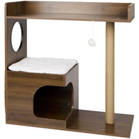Table basse pour animaux et maîtres, lit pour chat, table d'appoint de canapé, mobilier partagé, chariot, pour petit appartement, cercle en panneau de densité pour câliner les chats