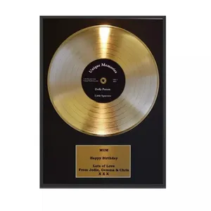 Op Maat Gemaakt Goud Zilver Zwart Aluminium Poster Goud Platina Vinyl Record Voor Wanddecoratie