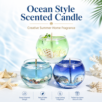Ozean-Themen Gel-Duftkerze mit Muschel-Dekor, Handgemachte Aromatherapie-Kerze, Geschenk & Wohndekoration für EU/US-Markt