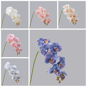 7 pièces tissu fait à la main Phalaenopsis décoratif Simulation fleur neige automne poème Notes plantes vertes mariage MW18906 fabricants - Product Image 3