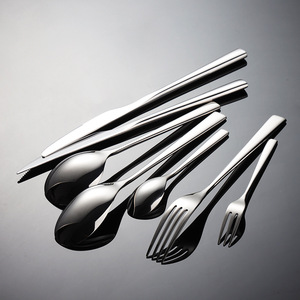 Set di Posate in Acciaio Inox 304 Stile Occidentale, Coltello Forchetta Cucchiaio con Bordo Avvolto, Spessore Maggiorato, Alta Estetica per Uso Alberghiero - Product Image 5