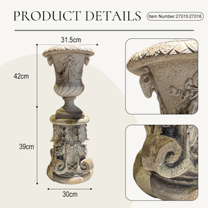 Factory European <strong>Retro</strong> Roman Column Flower Vase Magnesia Decoration Antique Style Pillar Plinth Home Mantel <strong>Decor</strong> - Product Image 4