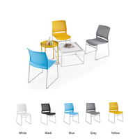 Vantervi Chaise de visiteur de style moderne Mobilier de conférence en plastique sans accoudoirs pour salle de réunion