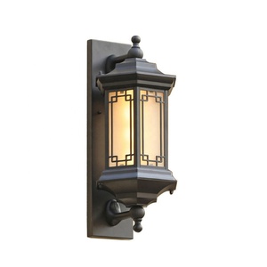 European <strong>Outdoor</strong> <strong>Lantern</strong> <strong>Black</strong> with Beveled Glass Wall Light Six-Sided Die-Cast Aluminum <strong>Lantern</strong> - Product Image 3