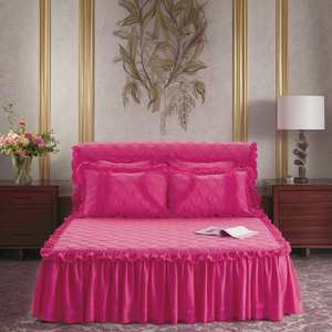 Изготовленные на заказ двойные/двойные кушетки 100% полиэфирные волокна кровати юбки для домашнего или гостиничного использования - Product Image 4