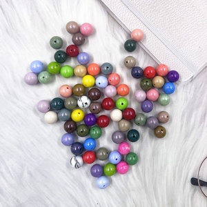 อุปกรณ์ทำเครื่องประดับกำไลข้อมือแบบ DIY ปลอดสาร BPA ลูกปัดซิลิโคนโอปอลทรงกลมขนาด 15 มม. หลายสี - Product Image 3