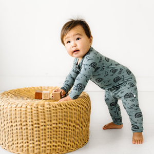 Bébé 3 <span class=keywords><strong>mois</strong></span> imprimé garçon combinaison pyjamas nouveau-né à manches longues barboteuse bambou dormeur bébé vêtements - Product Image 5
