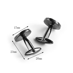 Boutons de manchette en métal noir personnalisés, design tendance, promotion en gros, cadeau souvenir de haute qualité - Product Image 2