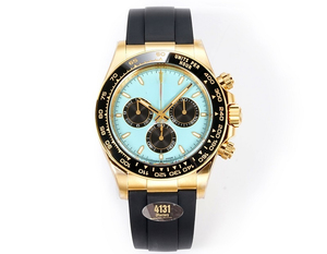 Luxury Fashion Creative Blue Waterproof Luminous Pointer 40mm Diameter Stainless Steel <b>Rubber</b> Strap Men's Mechanical <b>Watch</b> - Product Image 1