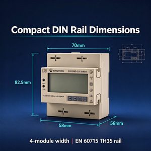 Contatore Elettrico Trifase Certificato EN 50470-3 MID su Guida DIN, Classe B, Mbus 230/400V LCD per <span class=keywords><strong>Risparmio</strong></span> Energetico Basato sui Dati - Product Image 2