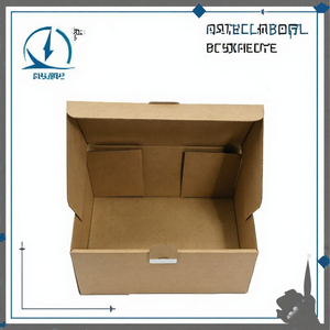 Sac à main en carton ondulé brun recyclable, personnalisé, imprimé UV quadricolore, pliable, écologique, haut de gamme, petit carton d'expédition - Product Image 3