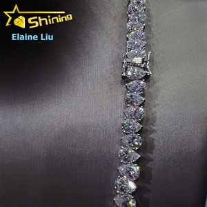 Bijoux Hip Hop en Moissanite Diamant VVS, Bracelet Tennis Personnalisé Iced Out en Moissanite VVS, <span class=keywords><strong>Collier</strong></span> Chaîne Tennis en Argent 925 - Product Image 3