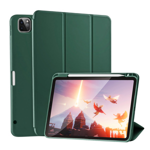 Funda Protectora de Cuero PU con Tres Pliegues y Función Magnética de Activación/Desactivación Automática, Anti-Caídas, para <span class=keywords><strong>iPad</strong></span> <span class=keywords><strong>Pro</strong></span> de 11 Pulgadas 1/2/3/4ª Generación - Product Image 1