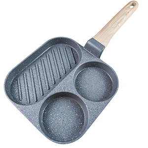 Bán Buôn 3 Trong 1 Không Dính Vuông Cảm Ứng Dưới Chảo Cho Bữa Sáng Không Dính Trứng Bánh Bít Tết 3 Lỗ Chảo - Product Image 1