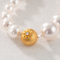 Collier de perles graduées en laiton plaqué or 18 carats brossé avec zircon cubique Mylove Custom Jewelry Luxe pour femmes, idéal pour les dîners d'anniversaire