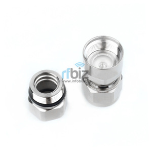 Connecteur mâle en laiton de type N à faible indice de pollution PIM, plaqué nickel, contact central doré, isolateur PTFE, pince de fixation, 1/2 pouce, pour câble coaxial super flexible en mousse - Product Image 2