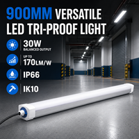 Luminaire LED Tri-Proof Polyvalent 900mm 30W, Étanche IP66, Garantie 5 Ans pour Parking, Garages, Ateliers, Allées Industrielles