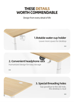 Cadre de bureau moderne à double moteur électrique réglable en hauteur avec levage rapide pour une utilisation assise-debout dans l'appartement de la maison