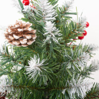 Mini sapin de Noël givré en pin pour table, avec base artificielle et cônes, pour décoration intérieure, maison, bureau, exposition de fêtes