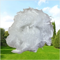 Fibre de polyester recyclée ignifuge 0,9D*32mm, type duvet, microfibre FR pour rembourrage de literie et vêtements, non tissée