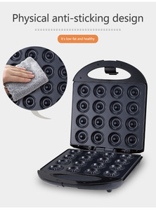 Mini Waflera de Acero Inoxidable con Capacidad para 16 <span class=keywords><strong>Donuts</strong></span>, 1000W, Placas Antiadherentes para Uso Doméstico y Aperitivos para Fiestas - Product Image 6