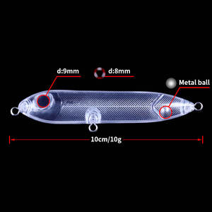 Esche da <span class=keywords><strong>Pesca</strong></span> Non Dipinte Crankbait Grezzi Pencil Fai-da-Te in ABS Esca Artificiale per Lucioperca <span class=keywords><strong>Trota</strong></span> Persico Topwater 10g <span class=keywords><strong>Pesca</strong></span> in Mare Barca Lago - Product Image 3