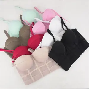 Fabrika kadın orta kontrol Polyester Shapewear görünmez Push-Up Mesh kemik korse üst sutyen hızlı kuru bel t sıcak satış