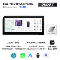 Mekede pour DUDU7 Autoradio Android Car-play DSP OBD2 Lecteur multimédia GPS 12,3 pouces pour Prado 2024