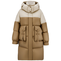 Vente en gros de manteau bombardier en duvet élégant pour femme veste d'hiver avec capuche chapeau détachable coupe-vent caractéristique teint en fil teint