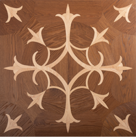 Parquet multicouche en chêne massif moderne à motif personnalisé avec incrustation de basse en bois pour villa, appartement, hall, école, hôtel, intérieur