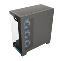 NOUVEAU Boîtier PC Gaming Slim Mid-Tower en Acier avec Double Panneau en Verre Trempé TG, Bande ARGB et Prise en Charge ATX