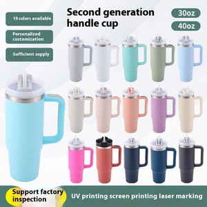 Taza <span class=keywords><strong>de</strong></span> exterior <span class=keywords><strong>de</strong></span> 40 oz con logotipo personalizado, vaso <span class=keywords><strong>de</strong></span> acero inoxidable con asa y pajita, diseño moderno, para viajes - Product Image 2