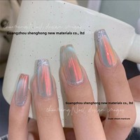 Super Fée Pêche Aurora Style Japonais Populaire Nail Art Accessoires Transparent Glace Électrolytique Miroir Magique Poudre Superbe