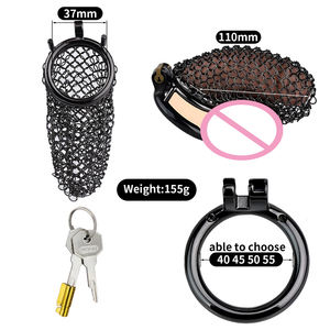 2024 nueva jaula de castidad Sissy Mesh Sexy pene cerraduras calzoncillos Anti-escape deseo Control acero pene anillo juguetes sexuales para hombre Gay 18 - Product Image 5