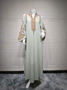 Islamice Clothing Eid <b>Kaftan</b> Arab Embroidery Dubai Abaya <b>Women</b> Muslim Dress Low Price Wholesale Dubai Abaya Muslim - Product Image 6