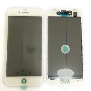 Pabrik untuk iPhone LCD 4 Dalam 1 Gelas Bingkai OCA Polarizer Perakitan, kualitas Terbaik 4in1 Kaca dengan Polarizer untuk iPhone LCD Refurbish