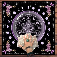 Tapis de lecture de tarot en polyester antidérapant à motif floral, durable, résistant à l'usure, en boue de diatomée, pour la lecture de tarot, vente en gros