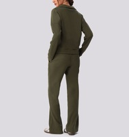 Ensemble deux pièces décontracté pour femme : Sweat-shirt à col zippé et manches longues, et pantalon de jogging large – Collection Hiver Waffle Sportswear