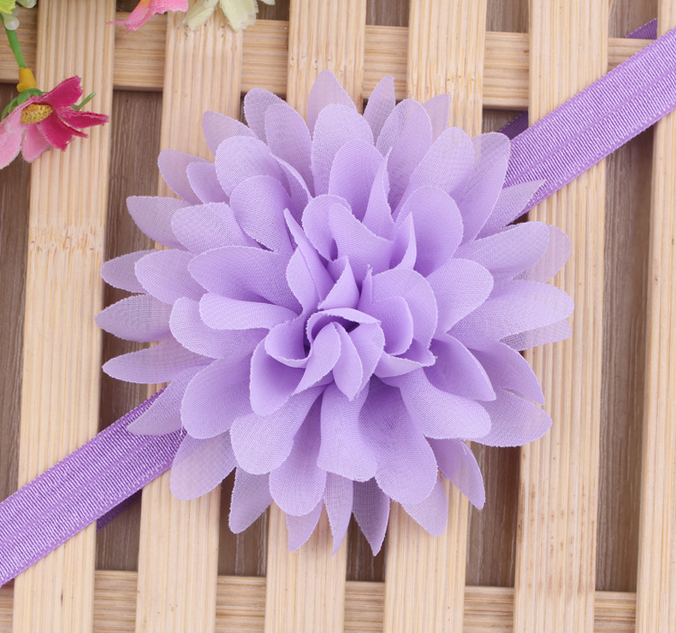 Оптовая продажа, корейская детская одежда, однотонные искусственные цветы, повязка на голову для маленьких девочек из Китая