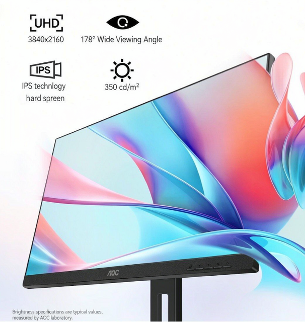Q27P3U 4K UHD Screen With 350cd/m² Brightness, Narrow Bezel and Adjustable Stand for Offices, Multi-screen Desks and Home Work